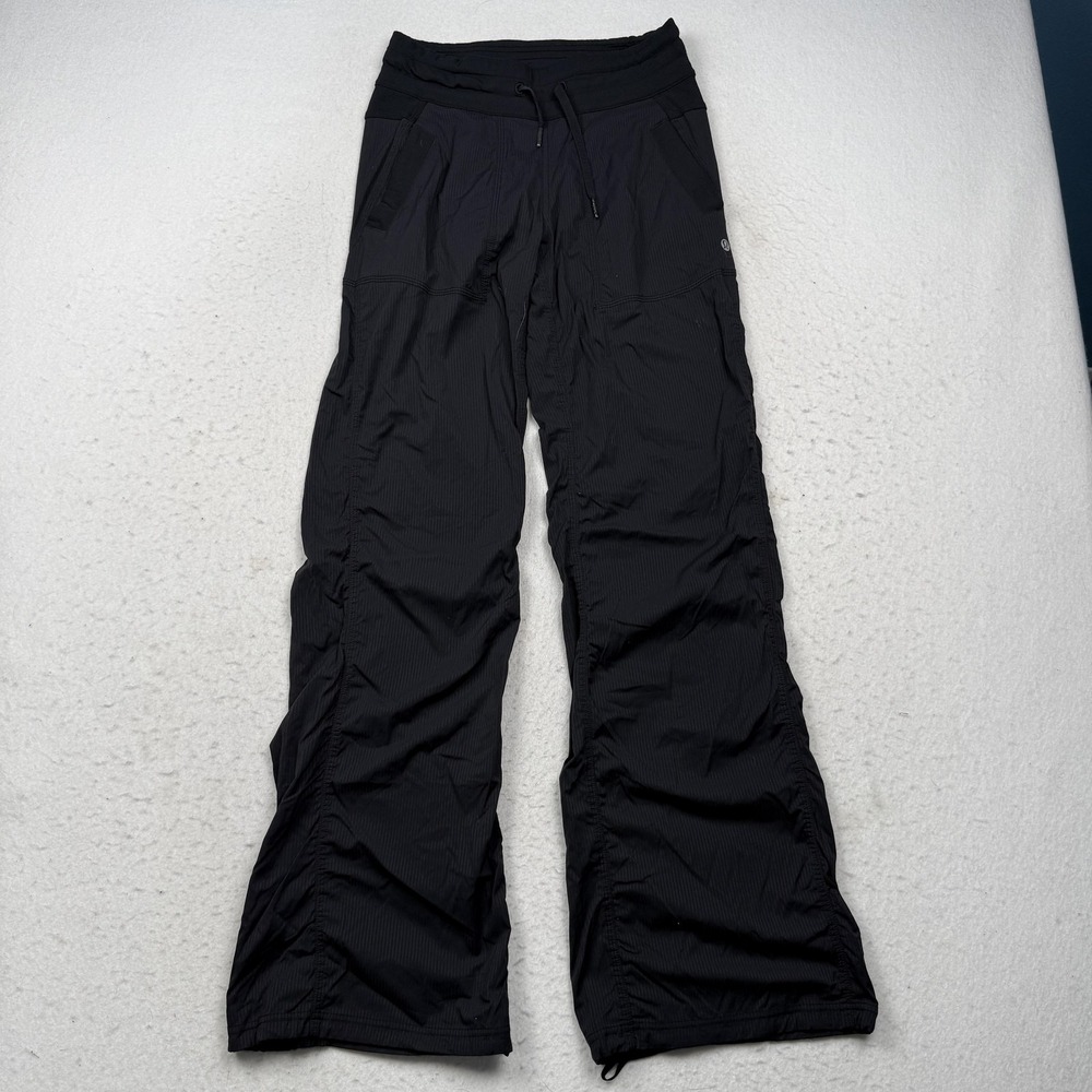 Lululemon Pants Womens 4 Black Dance Studio Track Pants Ruched Leg Elastic Waist